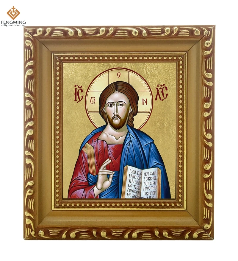 Принадлежности для храма lcon of Christ дарящий свет вручную в деревянной оправе