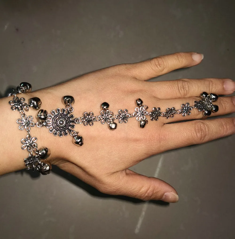 Модный Панк Металлический браслет цепочка сплав ювелирные изделия индийский танец живота смягченные аксессуары для рук золотой серебряный цвет 2 шт./партия