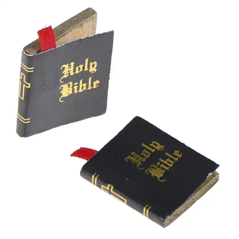 

New Mini 1:12 Miniature Bible Book For Dolls' Size Dollhouse Accessories for Livingroom Bedroom Readingroom Decoration