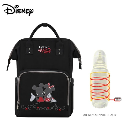 Black Disney Minnie Mummy сумка для подгузников для беременных Большая вместительная сумка для подгузников с Микки Маусом дорожный рюкзак сумка для кормления сумка для ухода за ребенком - Цвет: Black