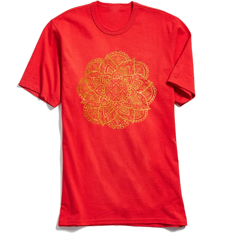 Geometric Mandala Red Crew Neck