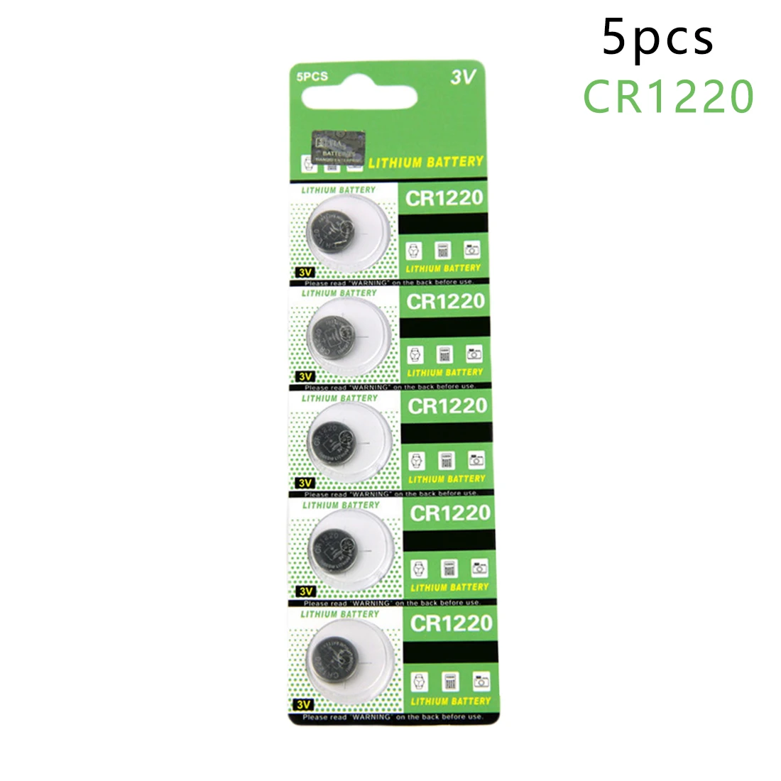 

Centechia Button battery 5 Pcs 3V Lithium Cells Button Battery CR1220 ECR1220 LM1220 KCR1220 DL1220 EE6219