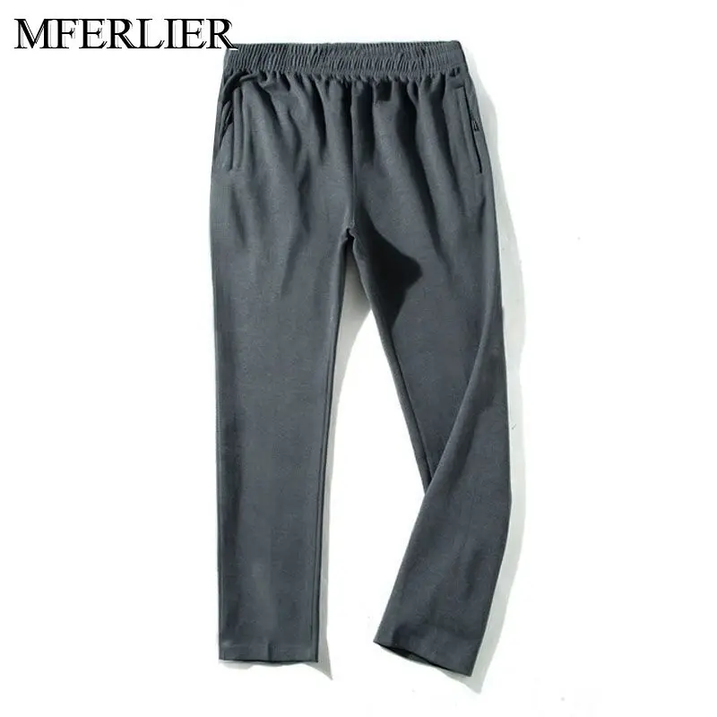 MFERLIER осень весна брюки мужские 5XL 6XL 7XL 8XL Плюс Размер повседневные свободные с эластичной талией Большие размеры Мужские штаны 3 цвета