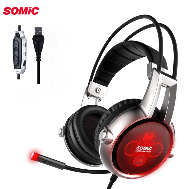 5 2 физическая Многоканальная Вибрирующая игровая Гарнитура Somic E95X