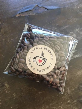 

personalized love is brewing wedding bridal shower conffee tea favor labels envelope seals, tattoo sticker birthday baby shower