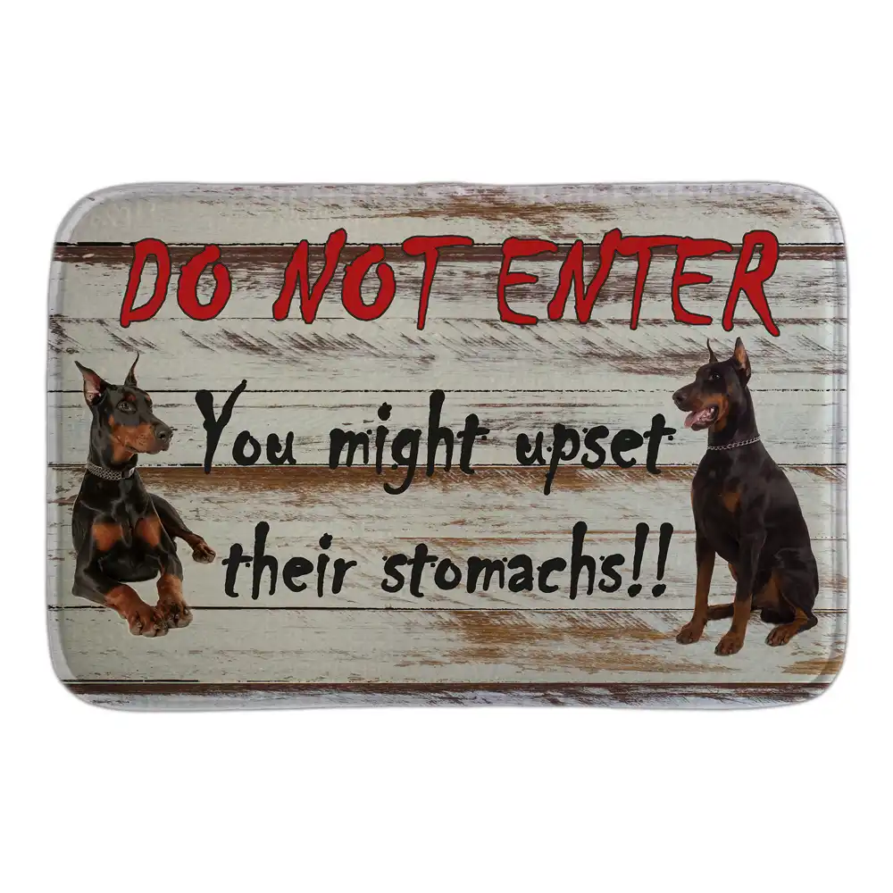 Digital Print Dog Warning Do Not Enter Floor Doormat Custom