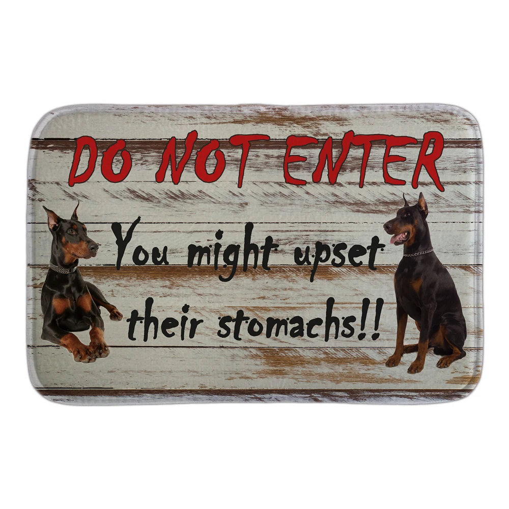 Digital Print Dog Warning Do Not Enter Floor Doormat Custom