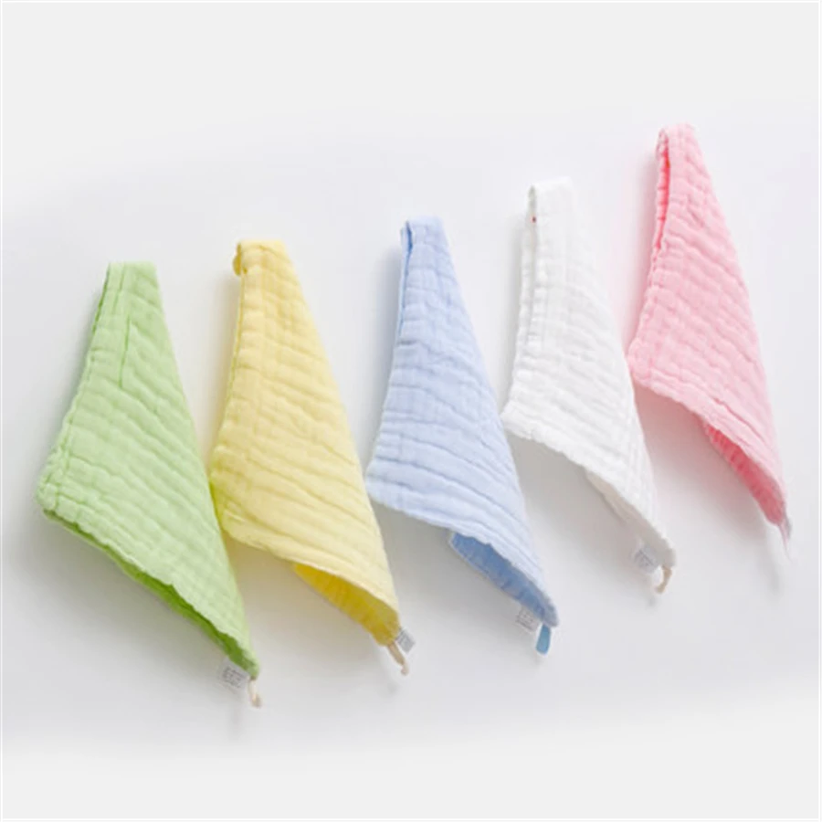 Soft Baby Bath Towel Cotton Newborn Textile Breathable Wipe Solid 3/5