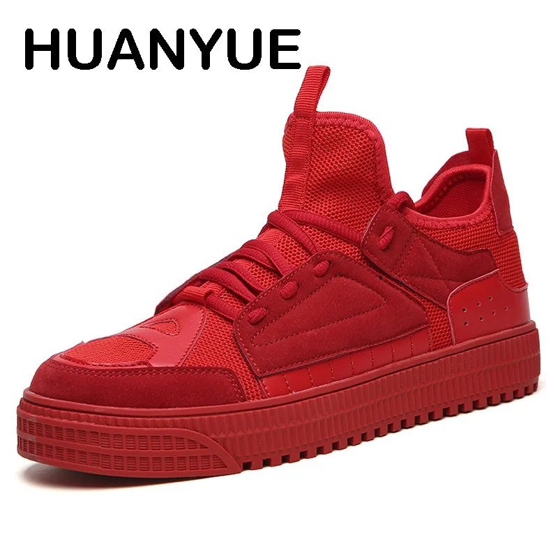 Spring New Men Shoes Breathable Mesh Casual Fashion Lace-Up Flat For Zapatillas Hombre Thick Soles Mens Sneakers | Обувь