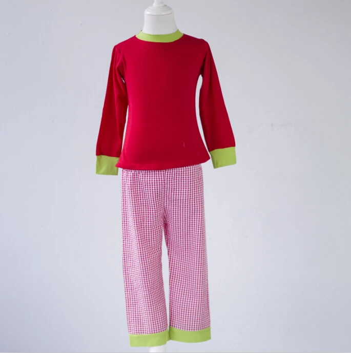 Пижама Дети Твердые Хлопок тройной разных цветов для девочек новые модели для маленьких мальчиков крестильные наряды пара пижамы