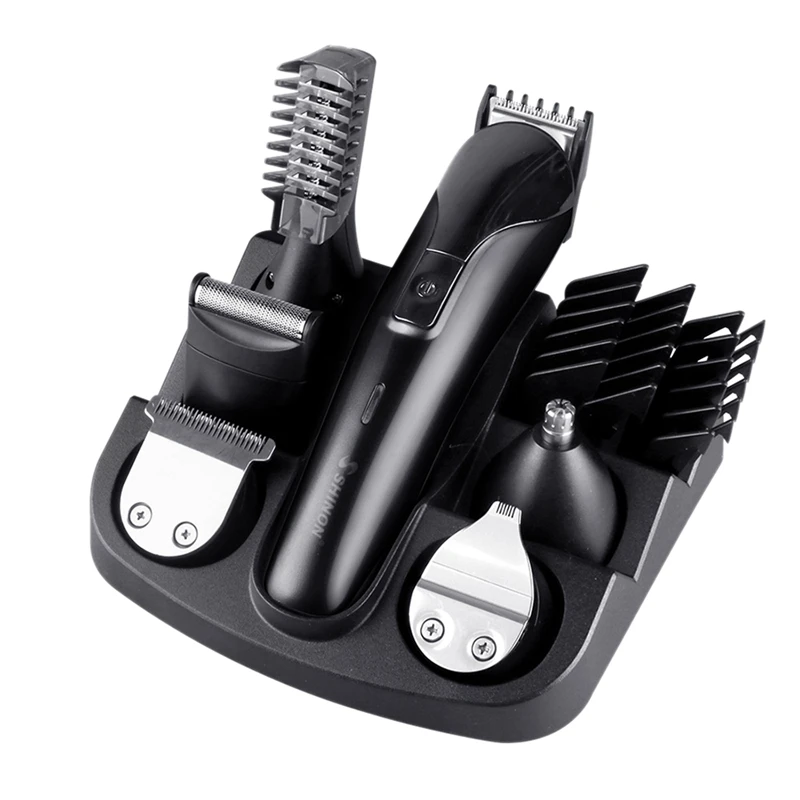 

SHINON Professional Hair Trimmer 6 In 1 Hair Clipper Shaver Sets Electric Shaver Beard Trimmer Hair Cutting Machine EU Plug
