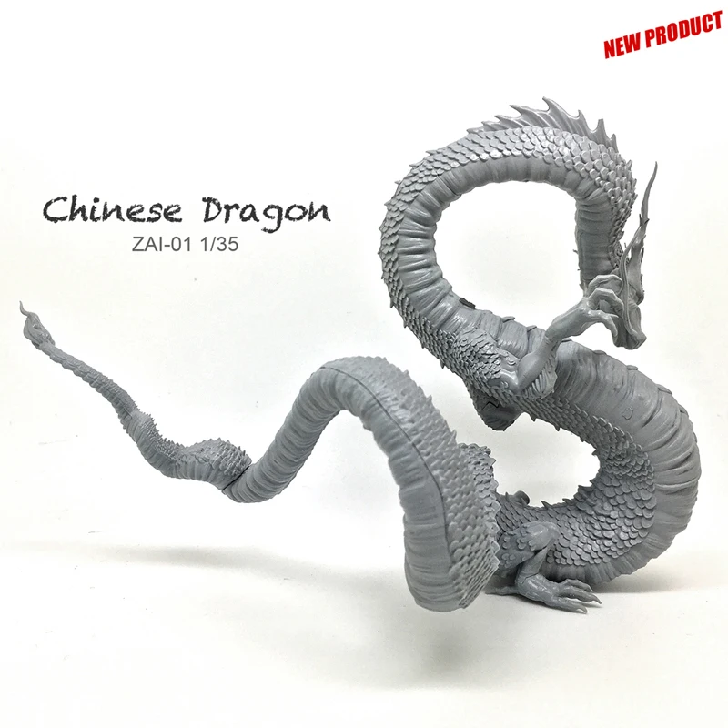 Миниатюрная модель 1/35 смолы Loong китайский дракон 90 мм Dragon Ball фигурка комплект ZAI