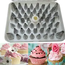 Новое и элегантное 52 шт покрытие из нержавеющей стали сопла Насадки для украшения кондитерских изделий торт кекс декоратор Поддержка оптом