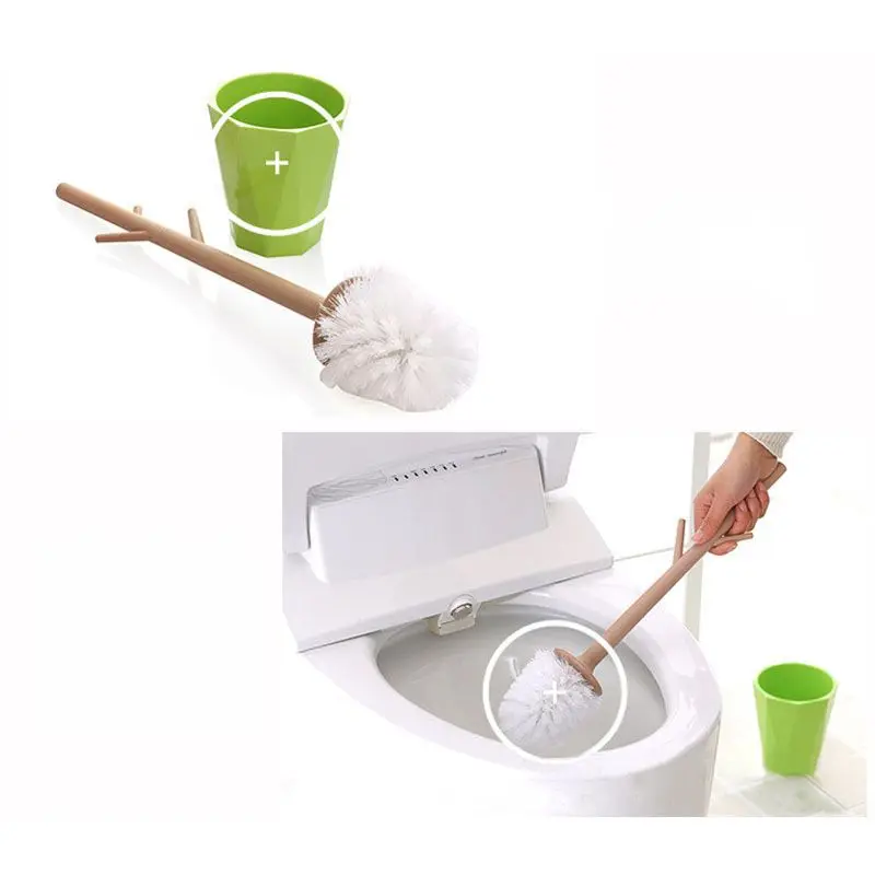 Креативный набор туалетных щеток в форме дерева, съемная щетка для ванной, щетка для унитаза