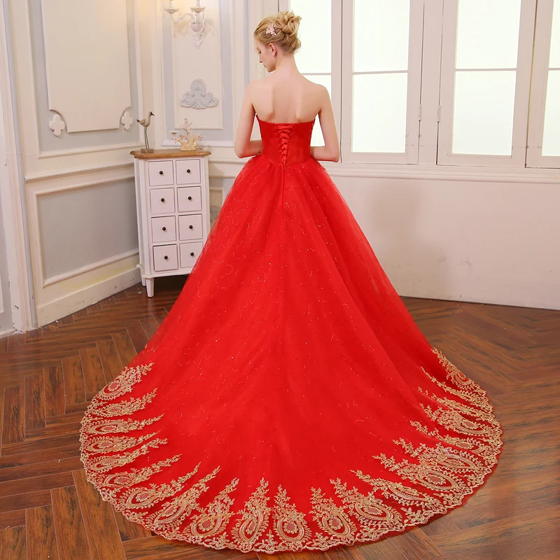 QQ Lover винтажные кружевные Красные Свадебные платья размера плюс бальное платье Robe de Mariee Vestido De Noiva