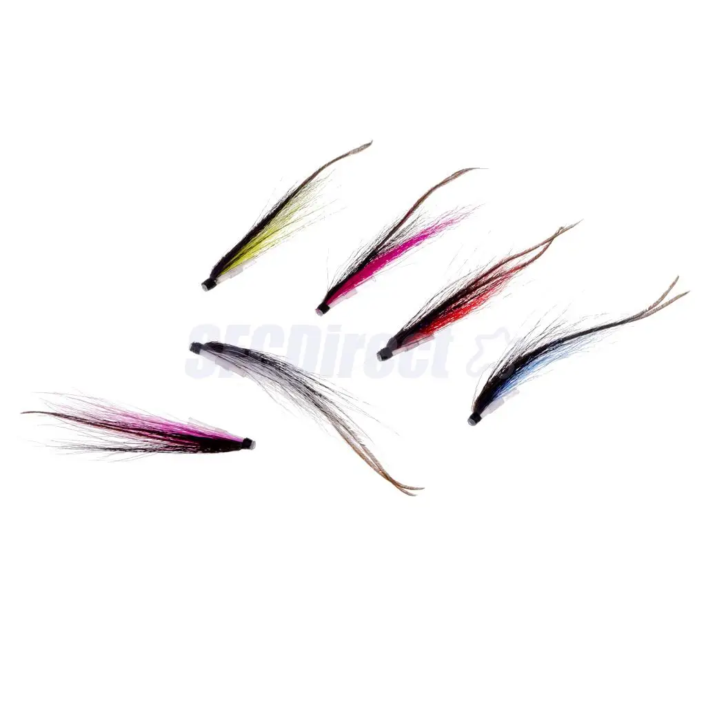 6Pcs Tube Fly Fishing Mini Sunray Shadow Riffle Hitch Salmon Flies Insects Fishing Tube Flies Lures 25mm/50mm