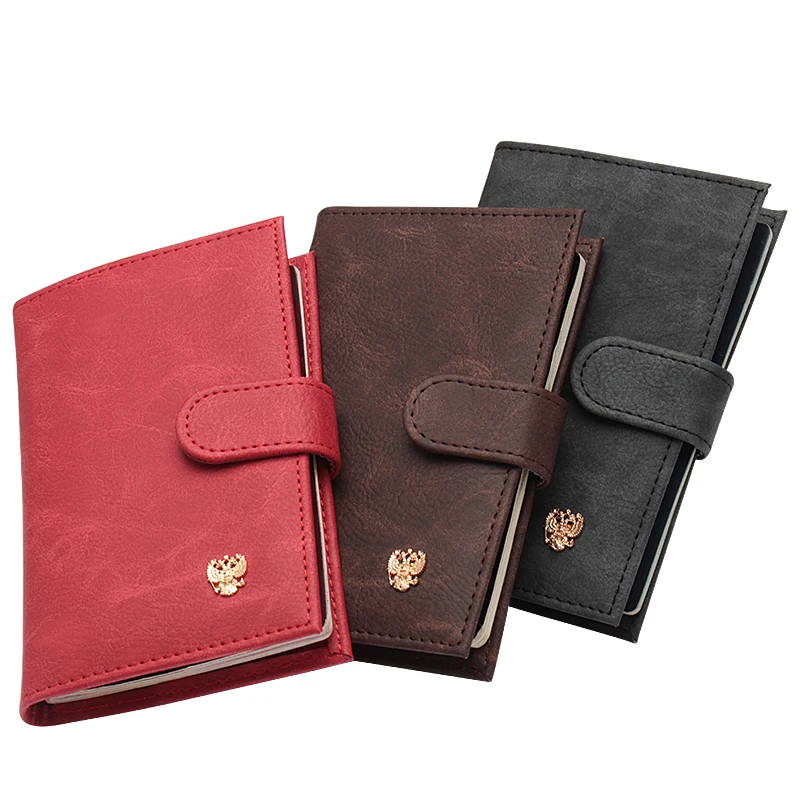 

2019New Russian Metal double-headed eagle Buckle novel Passport Holder Built in RFID Blocking Protect personal information