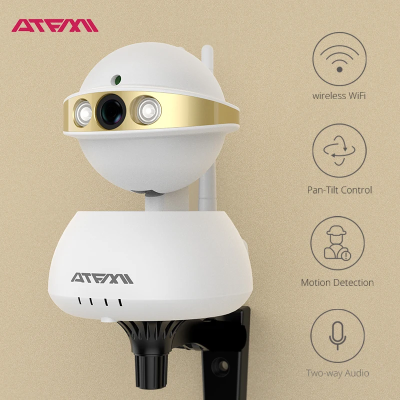 

ATFMI T5 720P IP camera wifi Night Vision CCTV Home Security Camera record family life with photos and video and enjoy it