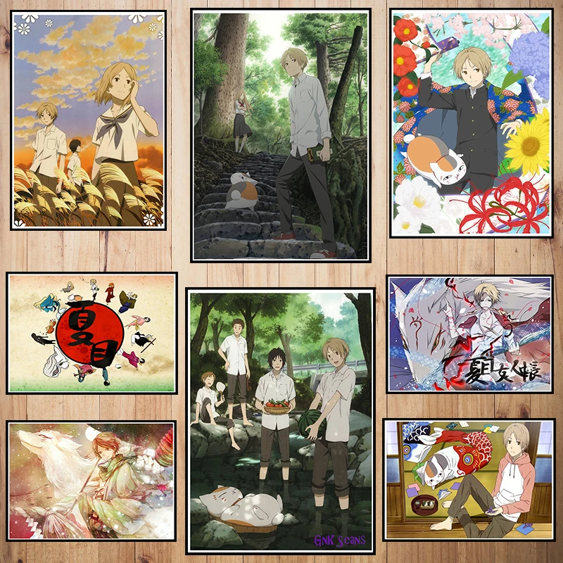 

natsume yuujinchou Coated paper poster Bar Cafe High quality Printing Drawing core Decorative Painting