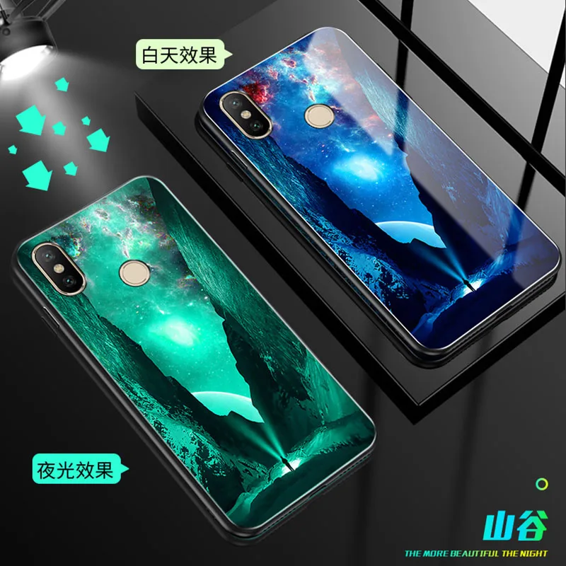 Светящийся стеклянный чехол для Xiaomi Mi 9 A3 Lite CC9 E задняя крышка se mix 2S redmi note 8 7 K20 pro