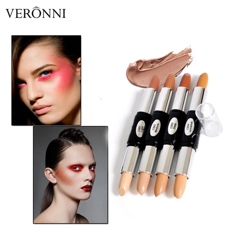 Face Makeup Concealer Highlighter Pen Double Head 3D Bronzer