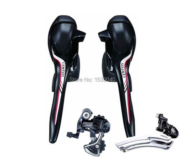 Best price at $162 Cheap Microshift 10 Speed SB-R402E Shifters Black(2X10S) Double CENTOS Derailleur Set Road Bike Derailleur Compatible for Shimano