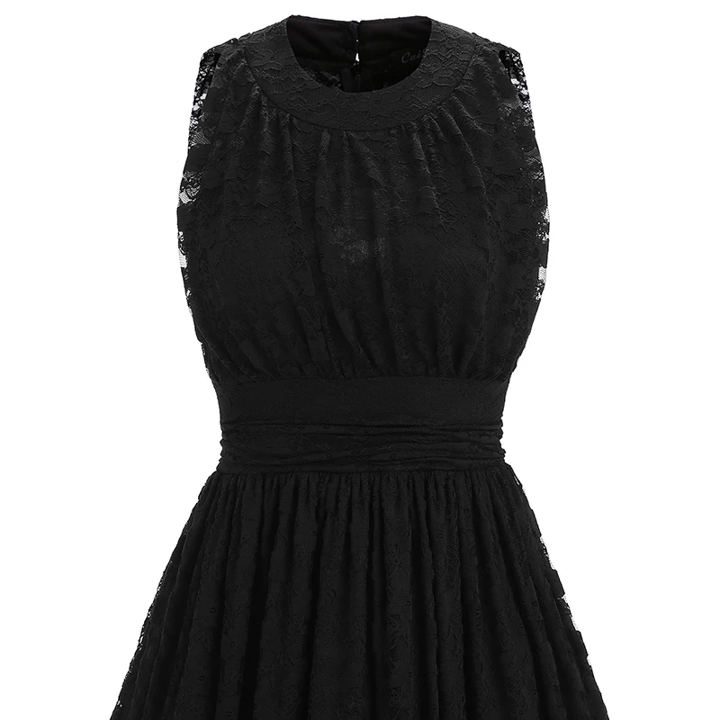 Kostlich Lace Retro Women Summer Dress 2017 O-Neck Sleeveless Big Swing 60s Vintage Dress Elegant Evening Party Dresses Sundress (6)