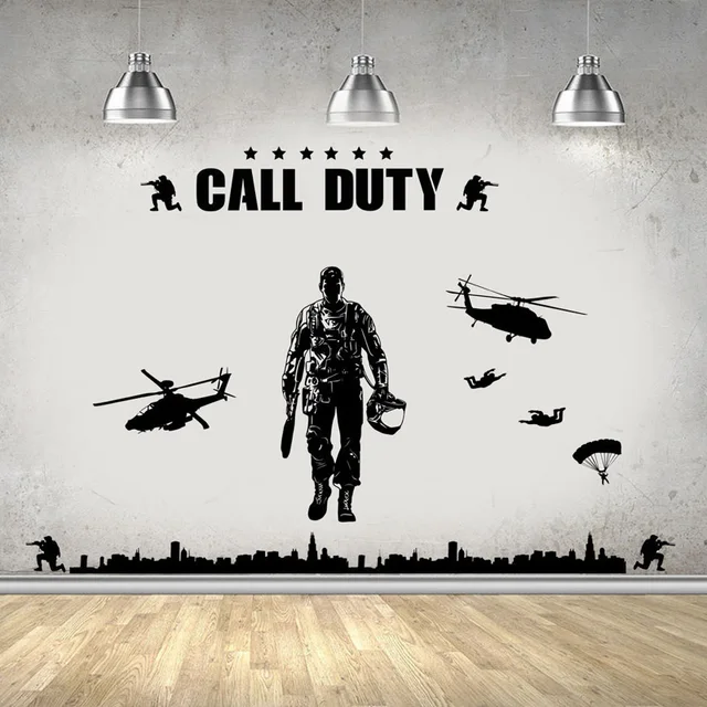 Army Military Soldier Wall Stickers for Kids Rooms Nursery Children