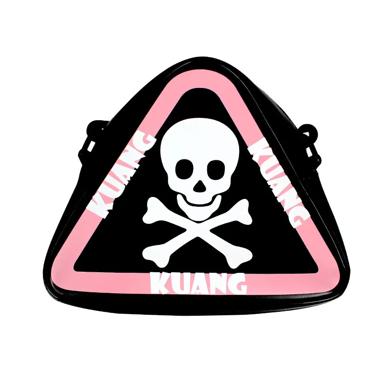 Высокое качество девушки Треугольники из искусственной кожи через плечо сумки с рисунком из мультфильма, Предупреждение печать баннеров для молодых леди Повседневное сумки на плечо F370