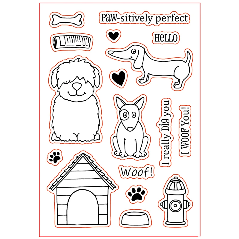 

Dogs Houses pattern Prints Transparent Clear Silicone Stamp/Seal for DIY scrapbooking/photo album Decor card making Model