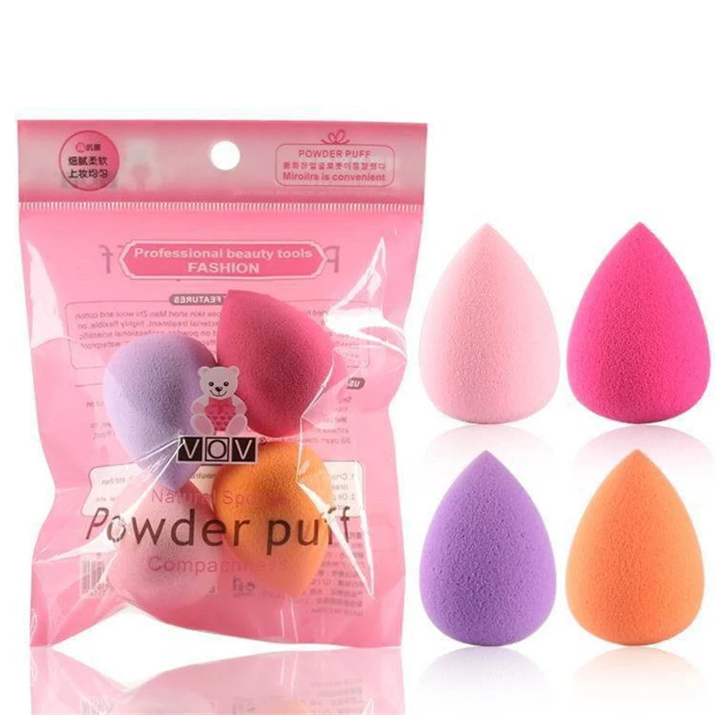 

4Pcs Cosmetic Puff Droplet Shape Makeup Sponge Blending Face Super Soft Powder Foundation Cream Blending Cosmetic Powder Puff