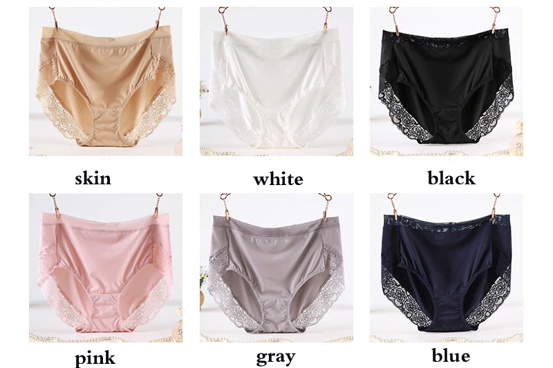 Sexy Lace Panties Women Plus Size Seamless Panties High Waist Underwear Women Cotton  Large Size Ice Silk Panties Brief  6