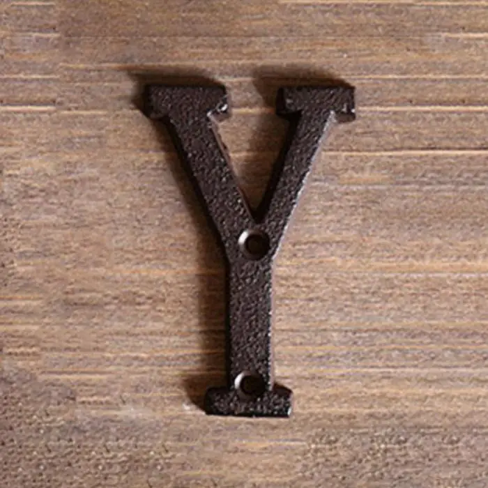 Novel Metal Letters Numbers Cast Iron Decoration House Sign Doorplate DIY Cafe Wall Shipping