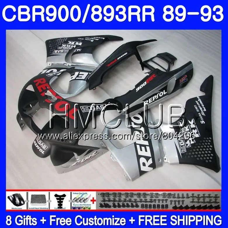 

Body For HONDA CBR900RR CBR893 RR Matte Repsol CBR893RR 89 90 91 92 93 86HM.14 CBR900 CBR 893RR 1989 1990 1991 1992 1993 Fairing