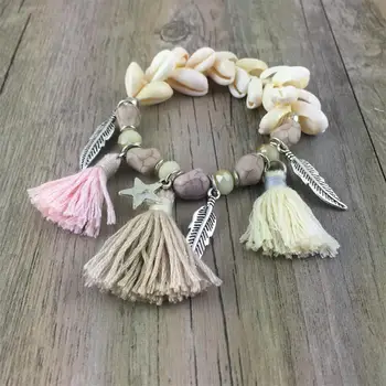 

2018 Boho Handmade Natural Stone Bracelets With Bohemian tassel Jewelry Stone Beads Bracelets for Women Gift