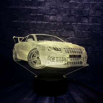 

New 2019 3D LED Night light USB Charge Battery Powered Man Boy Car Toy Light 7 Color change Gift remote Control Smart Bulb decor