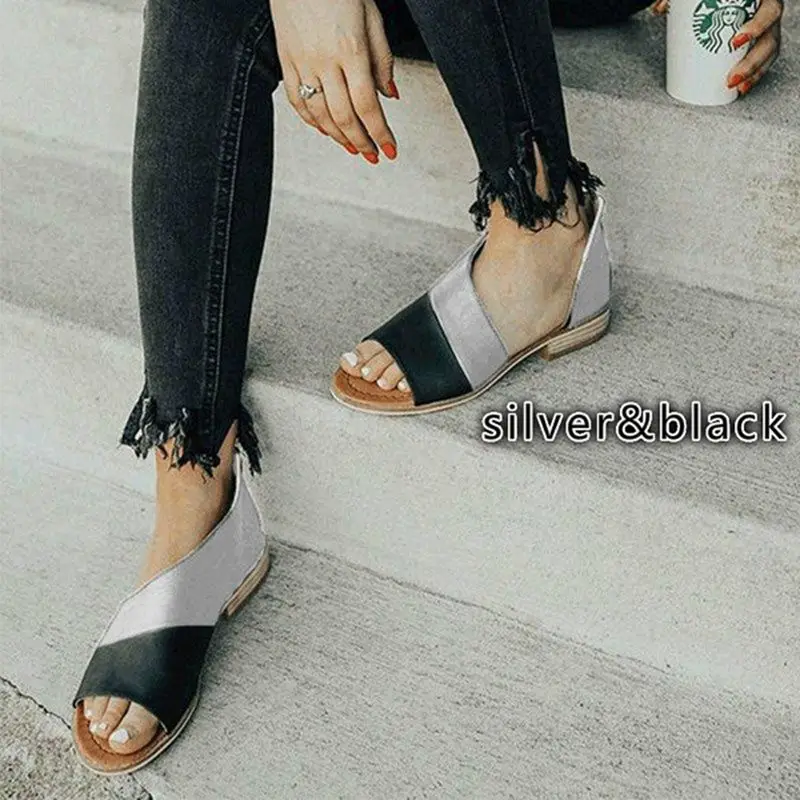 

SHUJIN Women Summer Sandals Causal Shoes Woman Peep Toe Low Heels Sandalias Mujer 2019 Summer Shoes Plus Size 35-43 Footwear