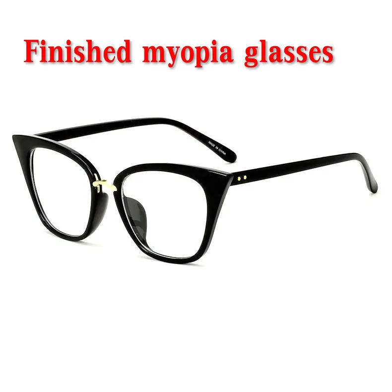 MINCL диоптрия-1,0-1,5-2-2,5-3-3,5-4, фирменный дизайн, очки для близорукости, для женщин и мужчин, близорукие очки NX - Цвет оправы: black-150