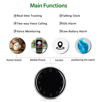 

Mini Child GPS Tracker Pocket Watch A12 Adults Older Pocket Locator Clock Tracking Device SOS Alarm Voice Monitor 40MAY15