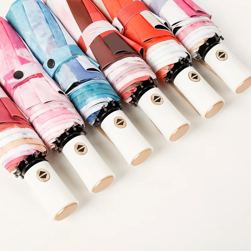 YADA White Handle Design Automatic Umbrella Fold Rain Umbrellas For Women UV Rainproof Sun Protection Landscape Umbrella YD169
