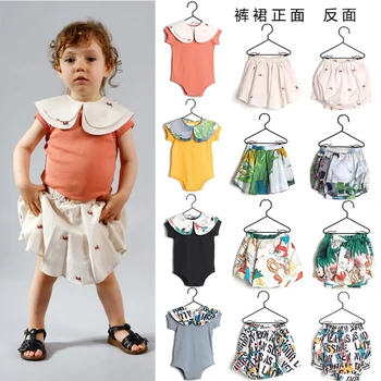 

Baby Bodysuit 2019 Autumn and Winter New Ins Hot Kid Baby W&f Same Series Climax Suits Shorts Skirt Suit