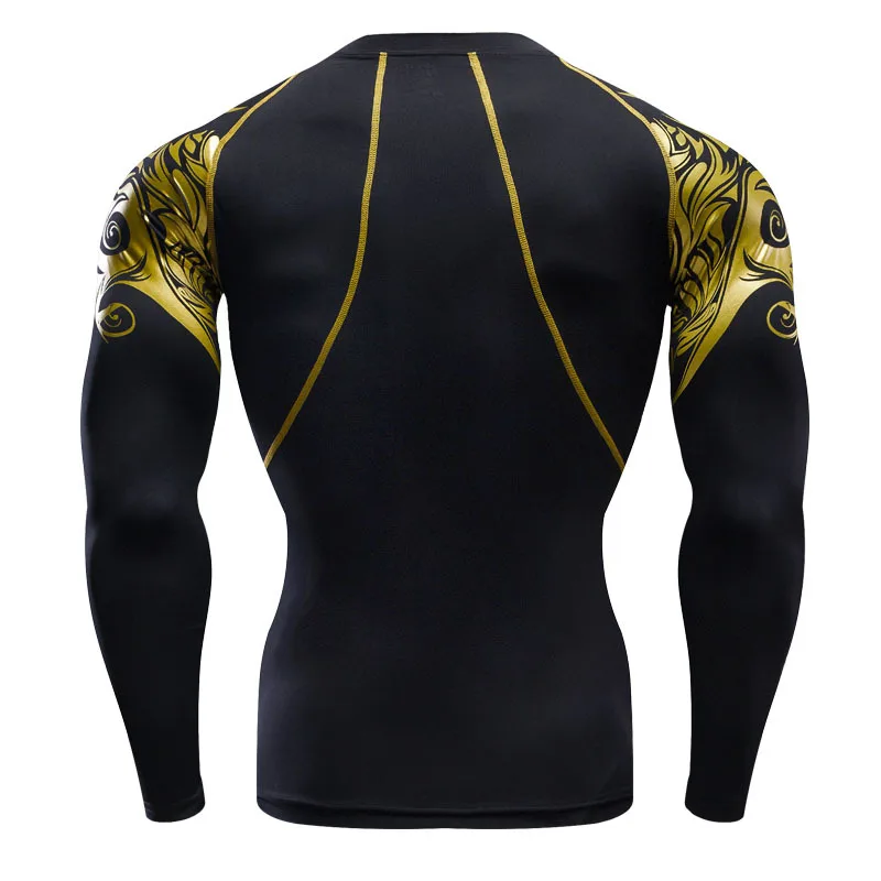 ММА Рашгард для фитнеса Футболка мужская боксерская 3D Подростковая рубашка с длинными рукавами компрессионная Футболка спортивная Кроссфит, Бодибилдинг топы одежда