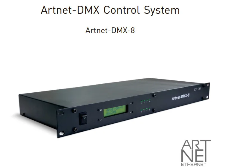 Ltech artnet-dmx-8; Светодиодный ArtNet сигнал DMX конвертер; ArtNet/DMX512 вход; dmx512/ArtNet выход 4096 канала
