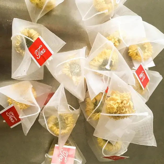 5000Pcs 5.5*7cm Pyramid Tea Bags Filters Nylon TeaBag Single String With Label Transparent Empty SN1212 | Дом и сад