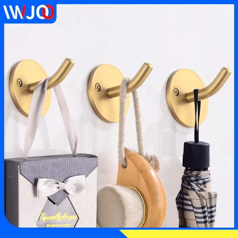 

5Pcs Robe Hook Copper Bathroom Hooks for Towel Key Bag Hat Shower Storage Clothes Hook Wall Mounted Decorative Coat Rack Hanger