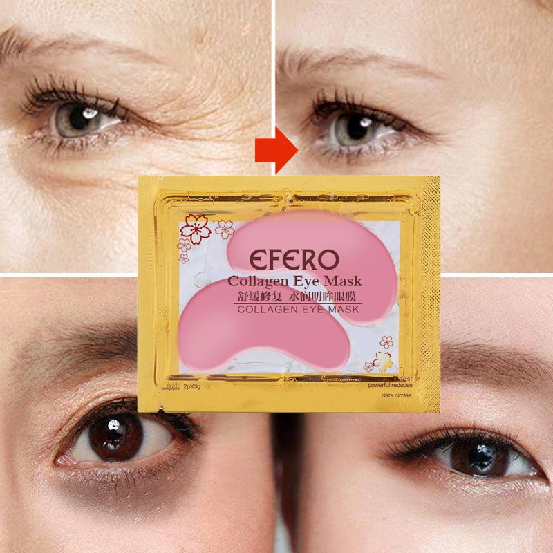 

3PCS Gold Crystal Collagen Eye Mask Eye Patches Eye Mask For Face Care Dark Circles Remove Gel Mask for the Eyes Ageless TSLM1