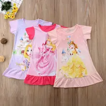 Милые платья с рисунком Рапунцель; летнее платье без рукавов с цветочным принтом для маленьких девочек; одежда для маленьких девочек 2-6 лет