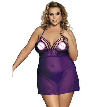 

Sexy Lingerie Plus Size 5XL Purple Lace Hot Lingerie Women Summer Dress Sexy Underwear Night Sleepwear Erotic Lingerie Costumes