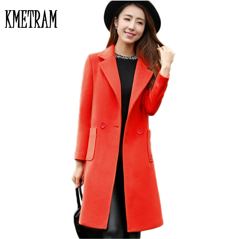 2019 New Medium Long Autumn Winter Wool Coat Female Suit