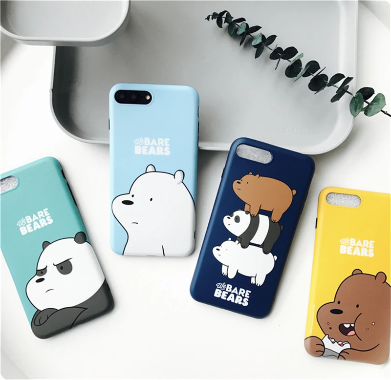 Newest South Korea Three Bears Bare Bear Soft Silicone Phone Case For